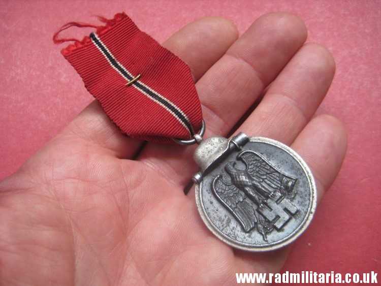 & WW2 German MEDAL - WINTERSCHLACHT IM OSTEN 1941/42 with original ribbon, maker: "65" - genuine !