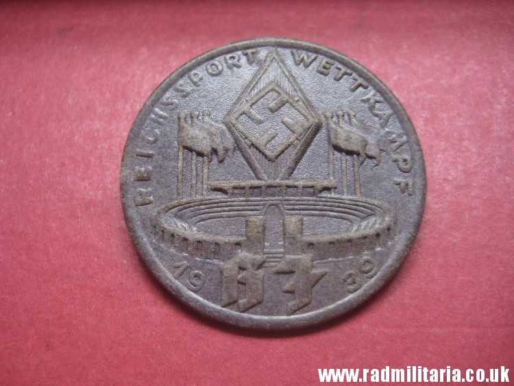 & original German HJ BADGE with date - 1939 made of compressed paper. - Image 2