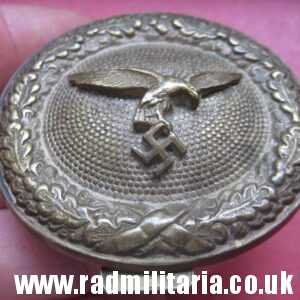 & early German Luftwaffe BELT BUCKLE officers dress model made of brass - GENUINE !!