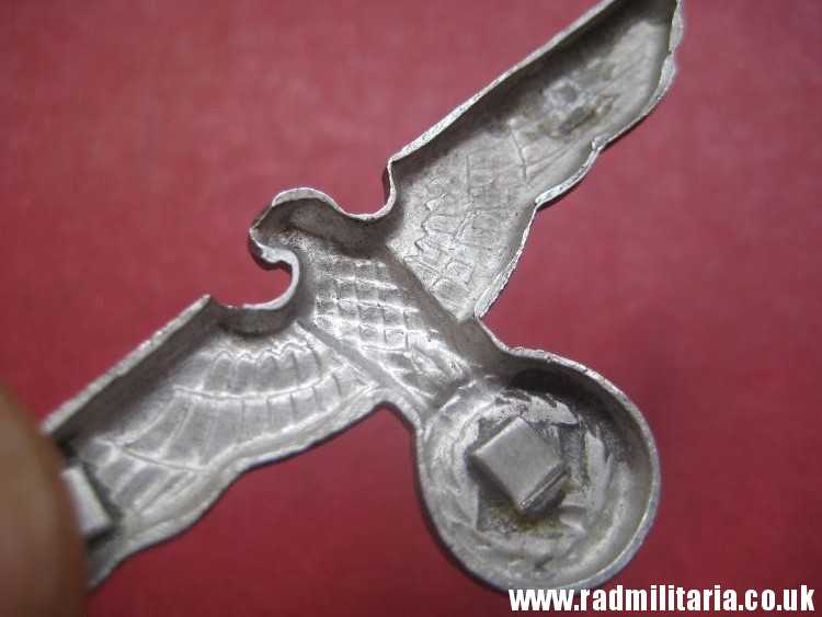 & WW2 original German Wehrmacht EAGLE CAP BADGE no maker marks, aluminum. - Image 5