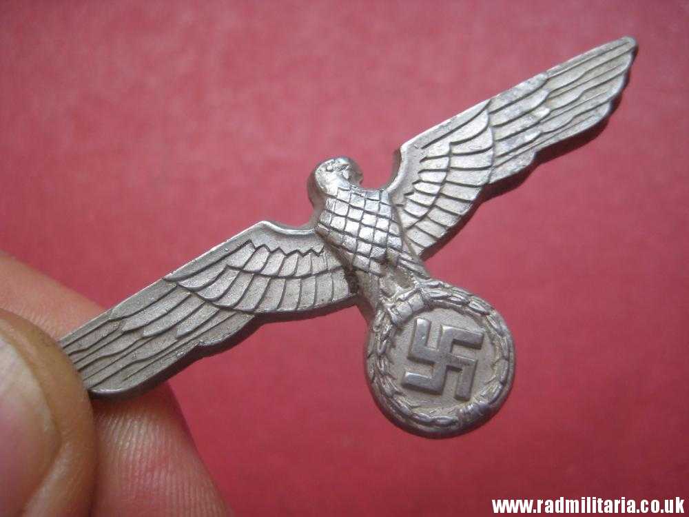 & WW2 original German Wehrmacht EAGLE CAP BADGE no maker marks, aluminum. - Image 6