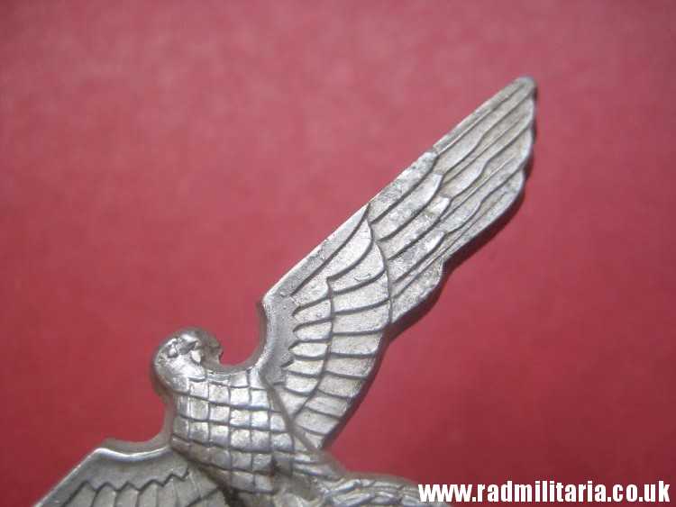 & WW2 original German Wehrmacht EAGLE CAP BADGE no maker marks, aluminum. - Image 8