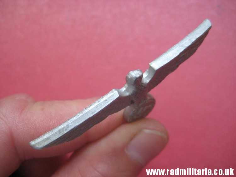 & WW2 original German Wehrmacht EAGLE CAP BADGE no maker marks, aluminum. - Image 10