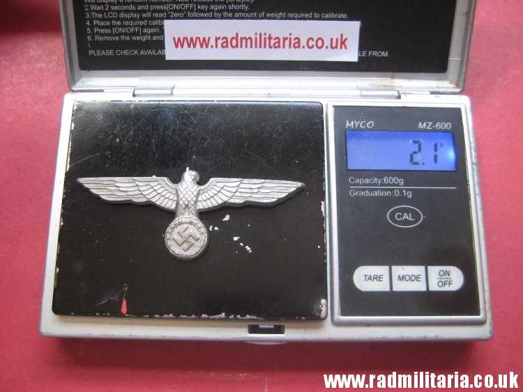 & WW2 original German Wehrmacht EAGLE CAP BADGE no maker marks, aluminum. - Image 14