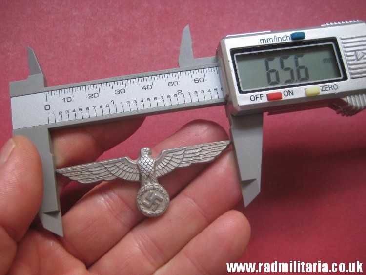 & WW2 original German Wehrmacht EAGLE CAP BADGE no maker marks, aluminum. - Image 12