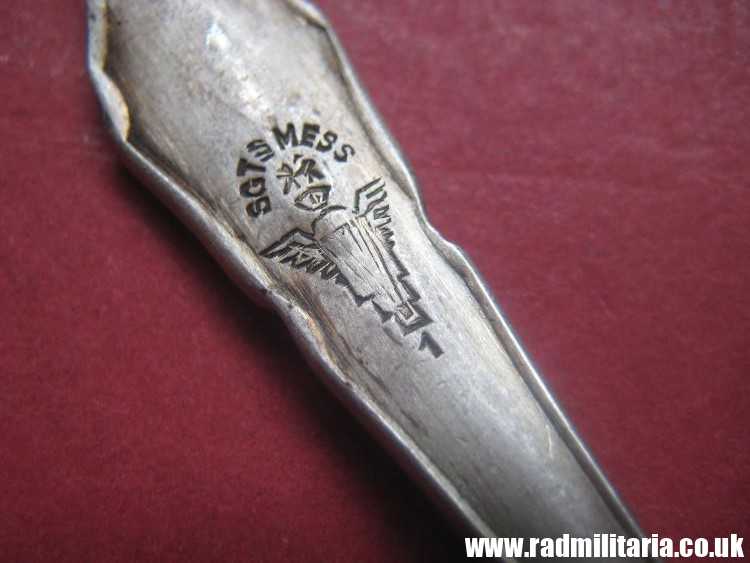 & British PARACHUTE REGIMENT cutlery - small SPOON. SGTs MESS with Parachute badge RARE !!