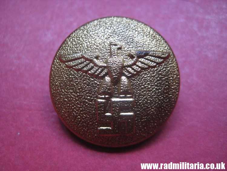 & WW2 German gold color NSDAP BUTTON large size, marked: RZM M5/65/5, very good condition. - Image 12