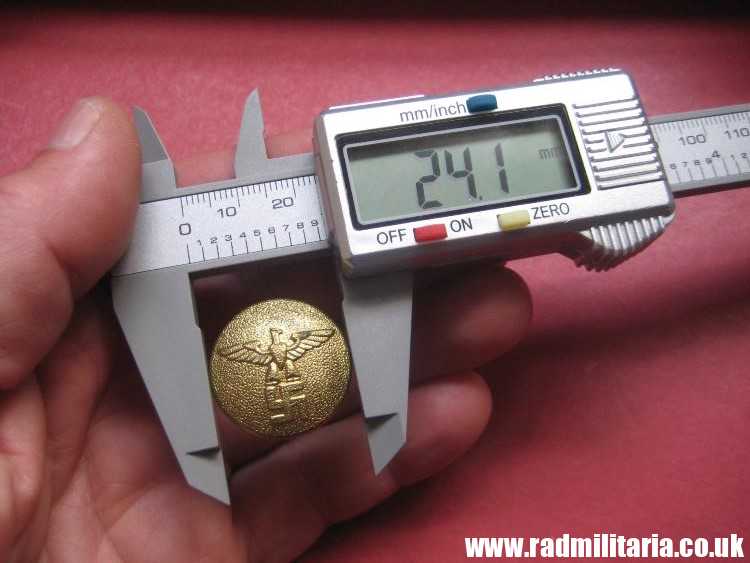 & WW2 German gold color NSDAP BUTTON large size, marked: RZM M5/65/5, very good condition. - Image 10