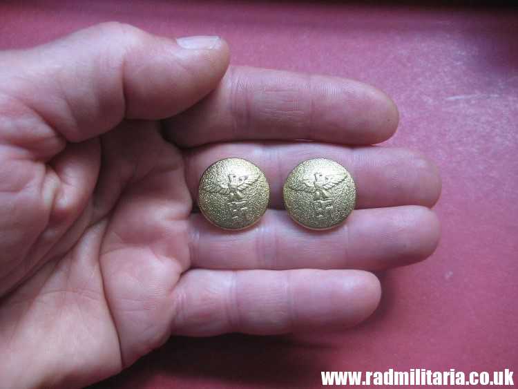 & WW2 German NSDAP BUTTONS with eagle - A PAIR, perfect condition !! - BELT HANGERS. - Image 2