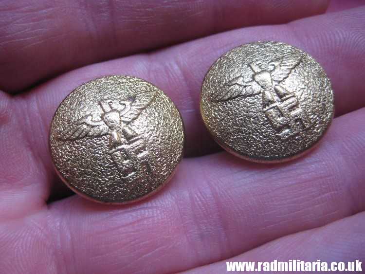 & WW2 German NSDAP BUTTONS with eagle - A PAIR, perfect condition !! - BELT HANGERS.