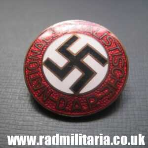 & WW2 German NSDAP enamel membership BADGE marked: RZM M1/8 - very good condition.