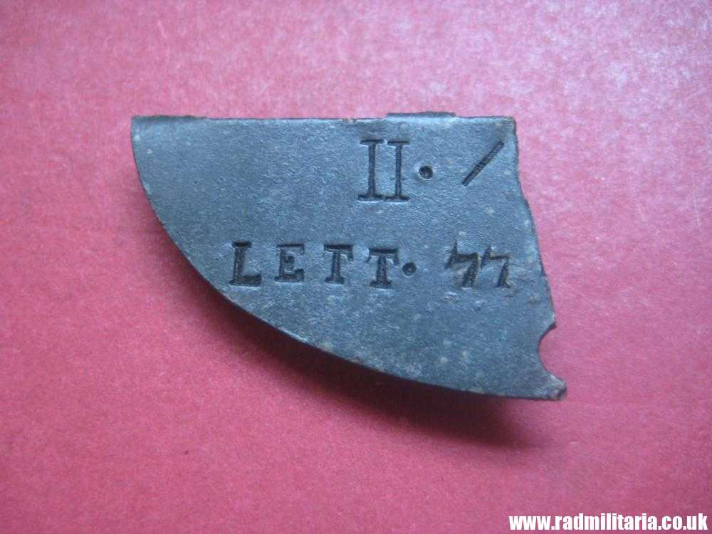 & WW2 original SS DOG TAG ID Disc badly damaged: LETTLAND 100% genuine - RARE - Image 2