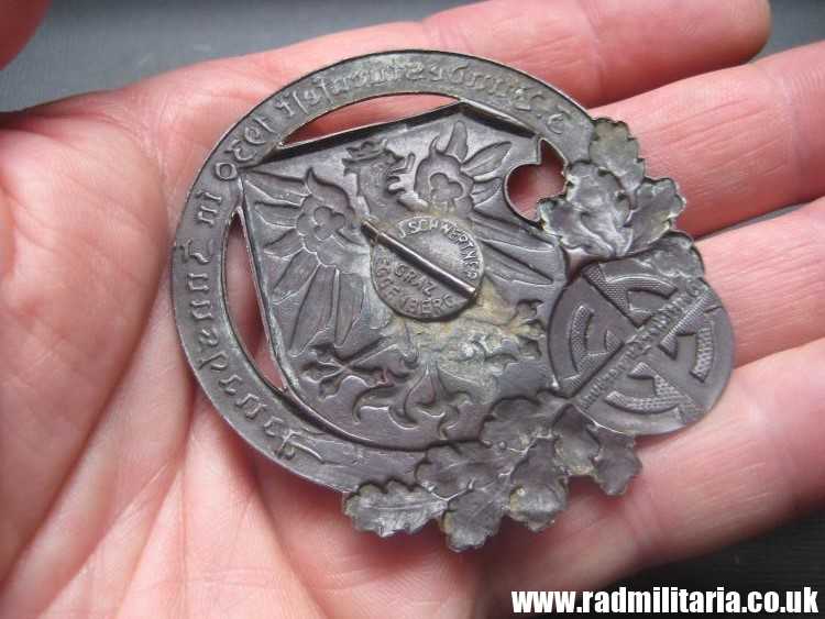 & WW2 1930 German LARGE size METAL BADGE, maker: J.SCHWERTNER EGGENBERG GRATZ, genuine !! - Image 14
