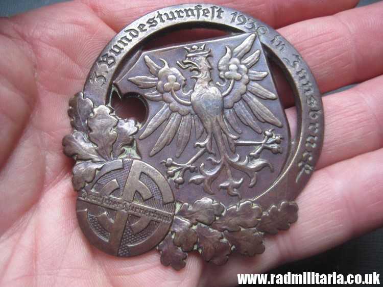 & WW2 1930 German LARGE size METAL BADGE, maker: J.SCHWERTNER EGGENBERG GRATZ, genuine !! - Image 15