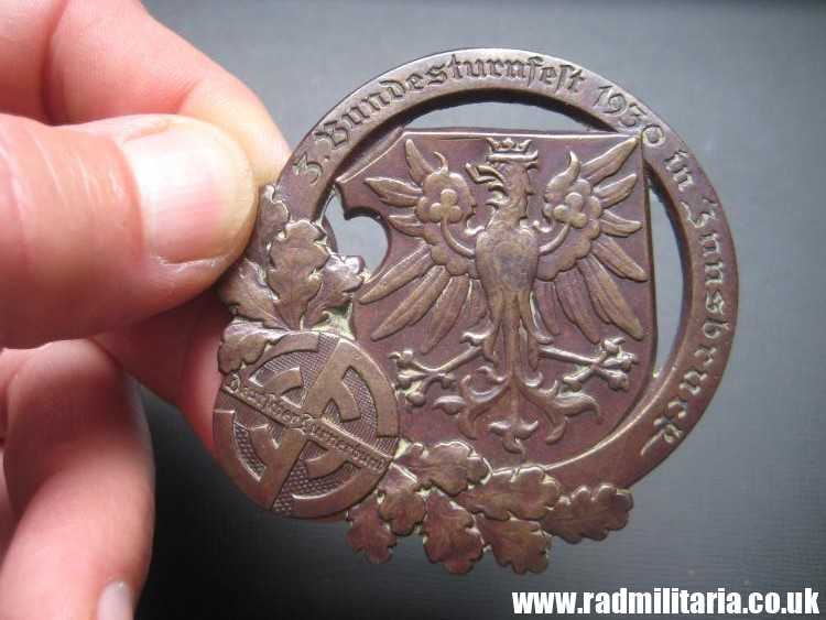 & WW2 1930 German LARGE size METAL BADGE, maker: J.SCHWERTNER EGGENBERG GRATZ, genuine !! - Image 16