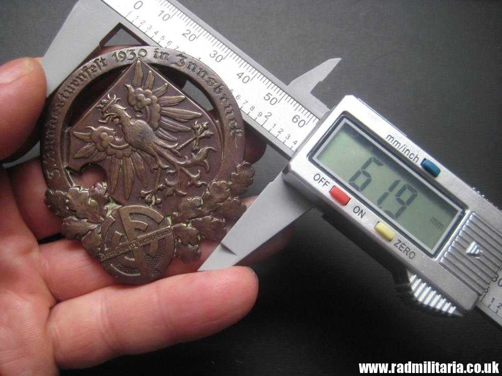 & WW2 1930 German LARGE size METAL BADGE, maker: J.SCHWERTNER EGGENBERG GRATZ, genuine !! - Image 19