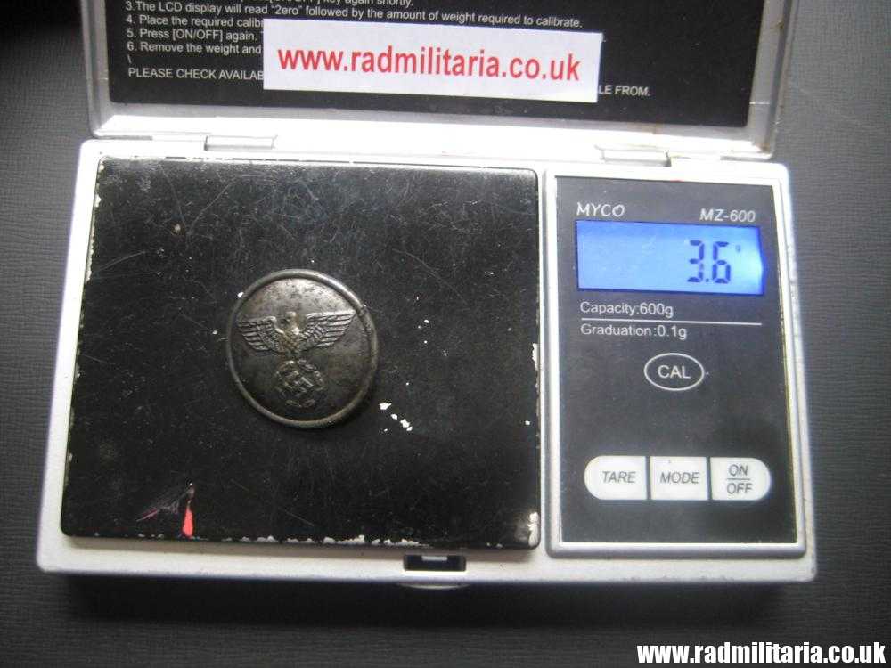 & WW2 German metal BUTTON with EAGLE, Deutsche Reichsbahn? maker: Assmann. - Image 11