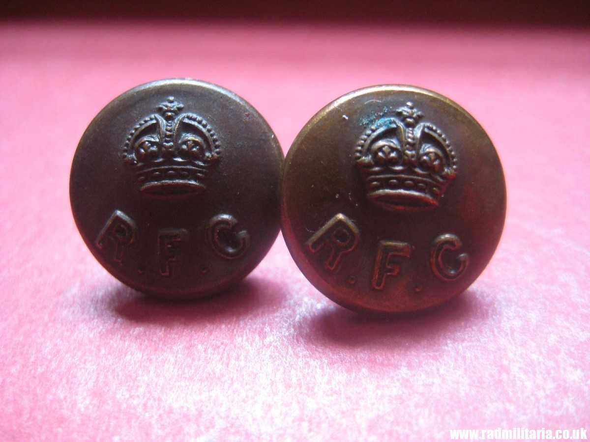 & WW1 British MILITARY BUTTONS - SET of 2 Royal Flying Corps RFC. very small cap buttons, size 14.9mm. - Image 2