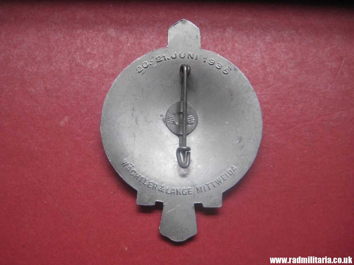 & German large size NSDAP Tinnie BADGE: GauAppell Sachsen 20-21 Juni 1936. - Image 3