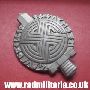& German large size NSDAP Tinnie BADGE: GauAppell Sachsen 20-21 Juni 1936.