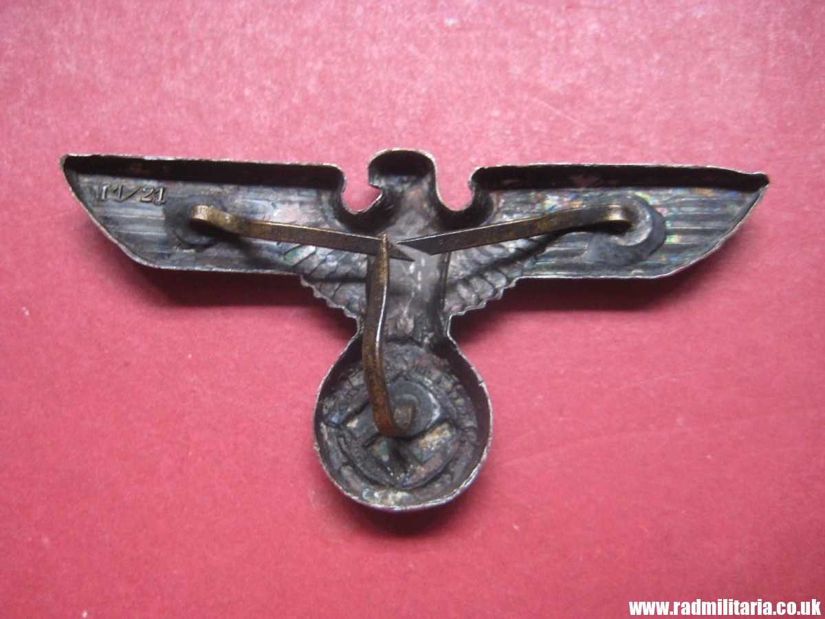 & WW2 Nazi German NSDAP eagle BADGE - Cap Badge, marked: RZM M1/21 - metal CUPAL. - Image 3