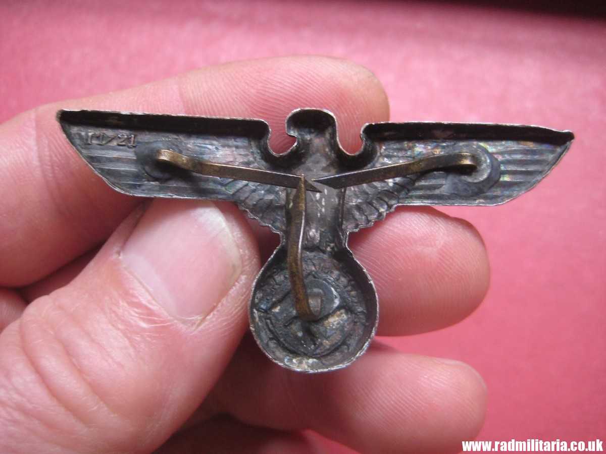 & WW2 Nazi German NSDAP eagle BADGE - Cap Badge, marked: RZM M1/21 - metal CUPAL. - Image 12