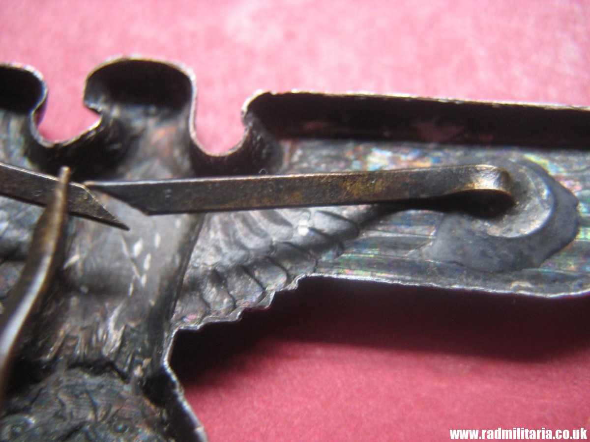 & WW2 Nazi German NSDAP eagle BADGE - Cap Badge, marked: RZM M1/21 - metal CUPAL. - Image 14