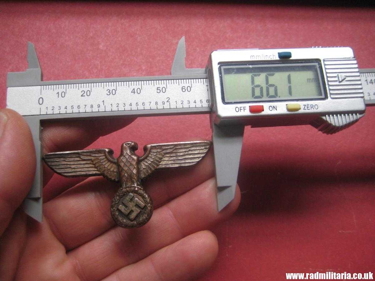 & WW2 Nazi German NSDAP eagle BADGE - Cap Badge, marked: RZM M1/21 - metal CUPAL. - Image 16