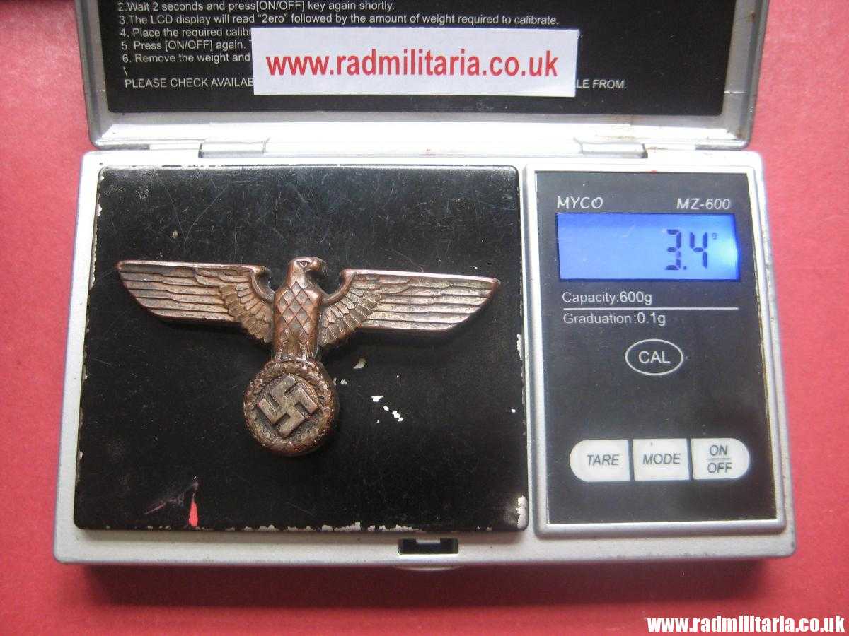& WW2 Nazi German NSDAP eagle BADGE - Cap Badge, marked: RZM M1/21 - metal CUPAL. - Image 18