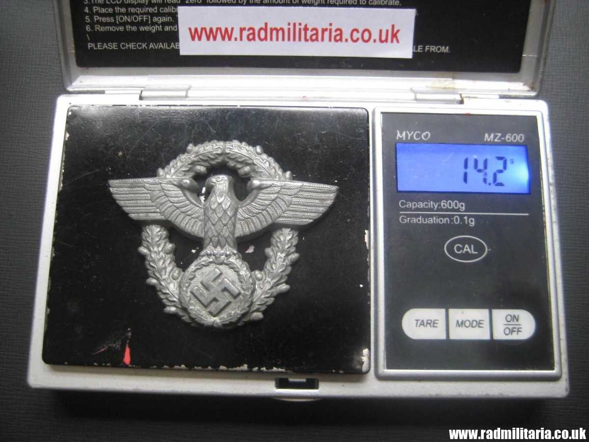 & WW2 original German EAGLE BADGE - zinc cap badge - GENDARMERIE. - Image 14