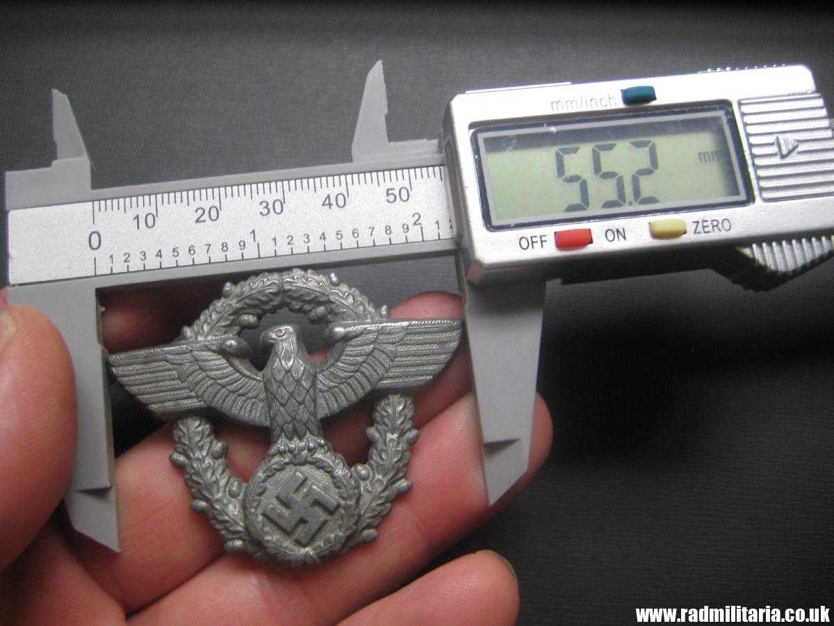 & WW2 original German EAGLE BADGE - zinc cap badge - GENDARMERIE. - Image 15