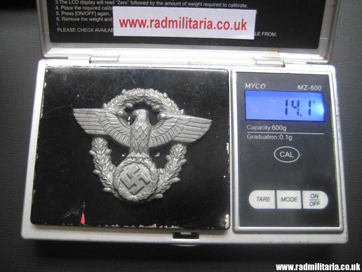 & WW2 original German EAGLE BADGE - zinc cap badge - GENDARMERIE. - Image 17