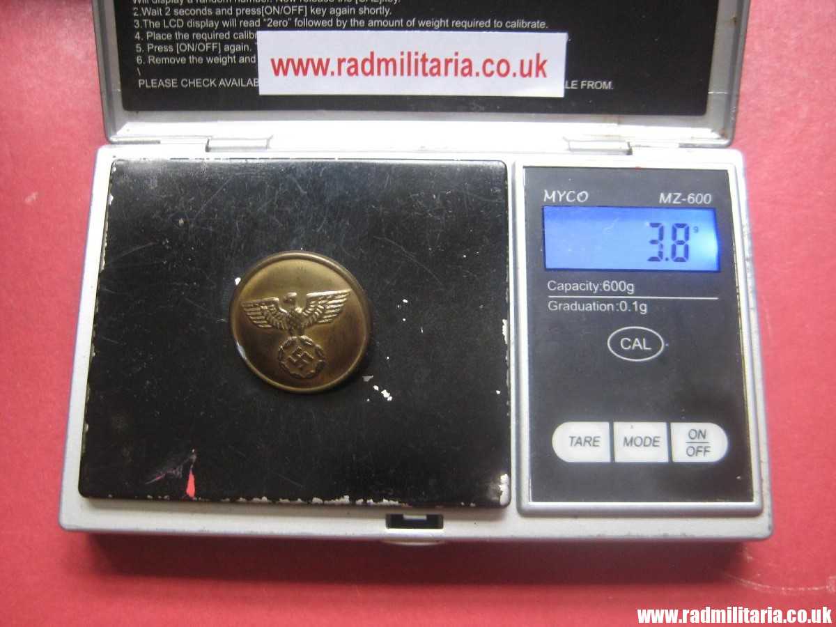 & WW2 German metal BUTTON with EAGLE, Deutsche Reichsbahn? genuine. - Image 8