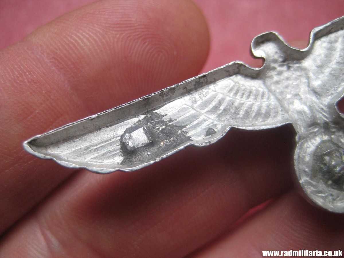 & WW2 original German Wehrmacht EAGLE CAP BADGE no maker marks, aluminum. - Image 9