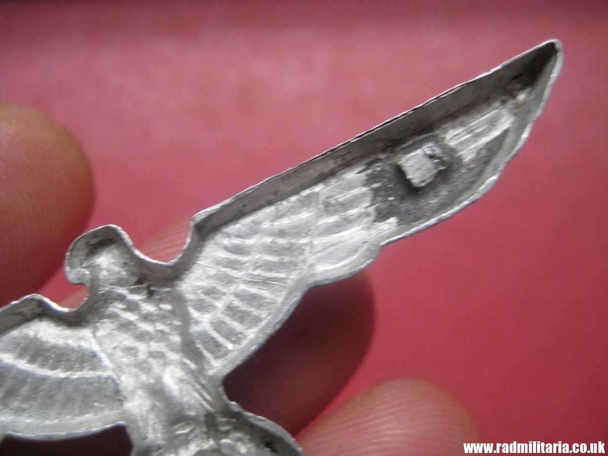 & WW2 original German Wehrmacht EAGLE CAP BADGE no maker marks, aluminum. - Image 10
