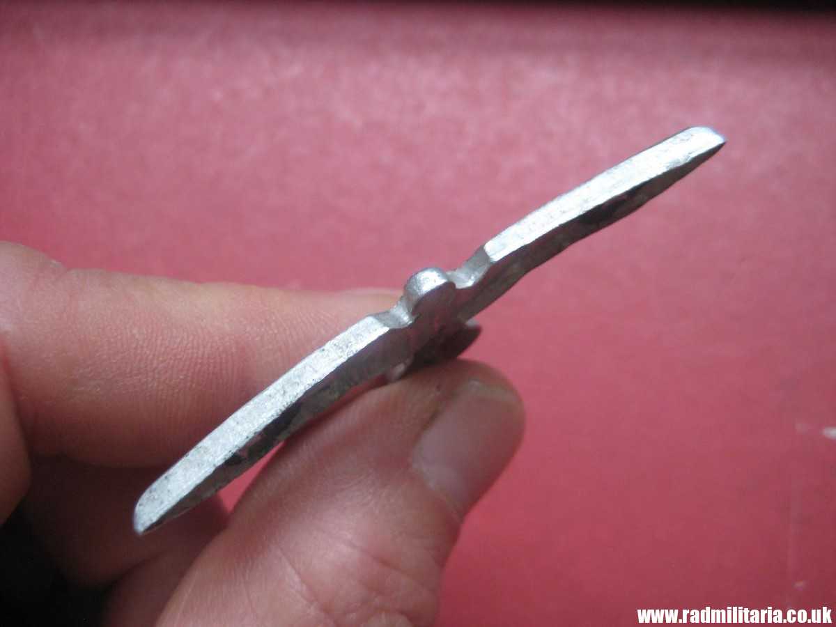 & WW2 original German Wehrmacht EAGLE CAP BADGE no maker marks, aluminum. - Image 11