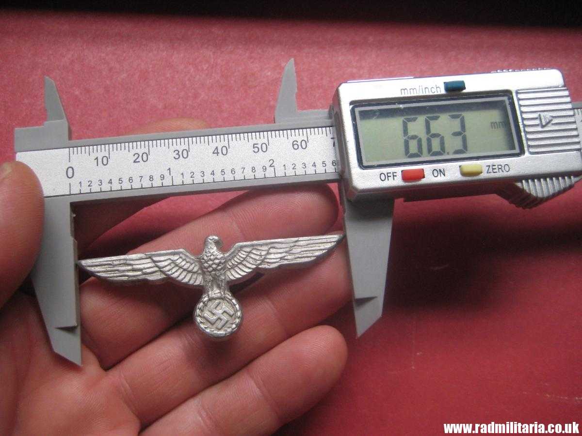 & WW2 original German Wehrmacht EAGLE CAP BADGE no maker marks, aluminum. - Image 14