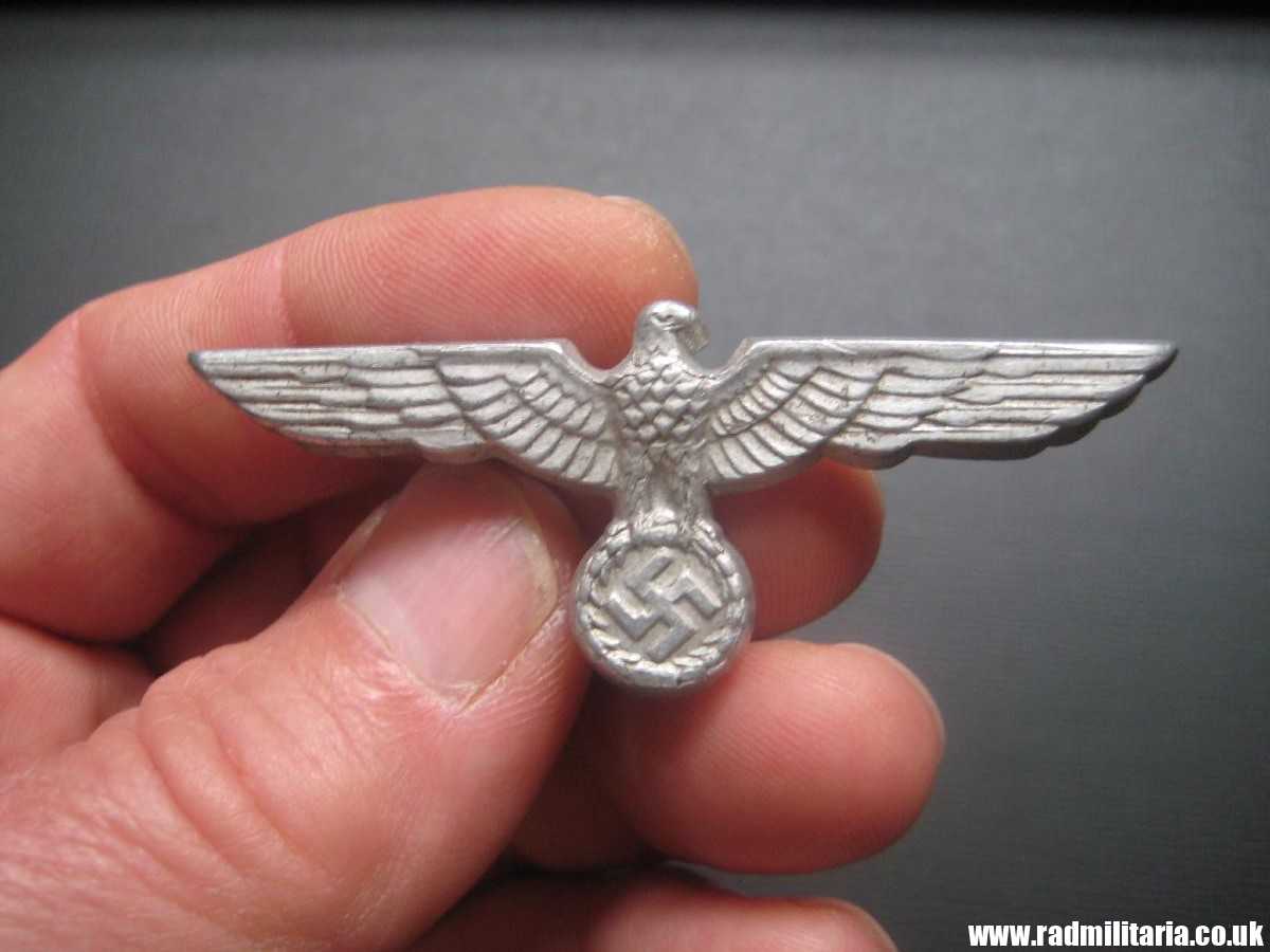 & WW2 original German Wehrmacht EAGLE CAP BADGE no maker marks, aluminum. - Image 16