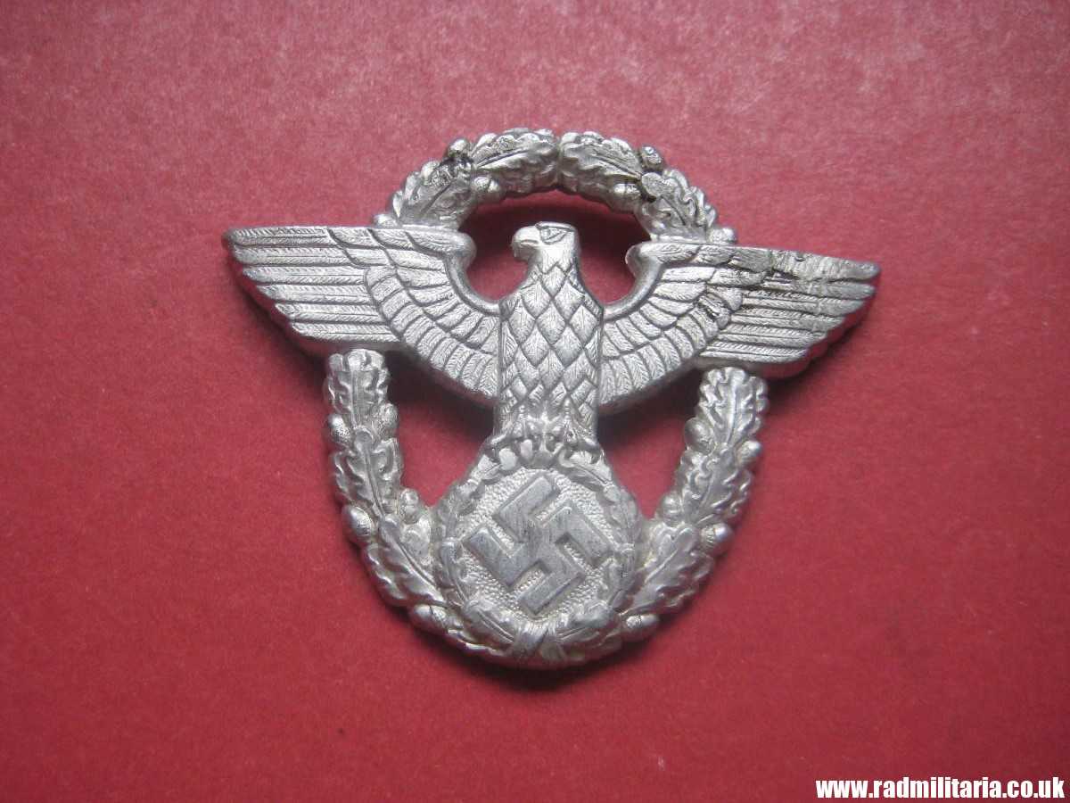 & WW2 original German EAGLE BADGE - CAP BADGE maker marks: "A" Assmann - GENDARMERIE. - Image 10