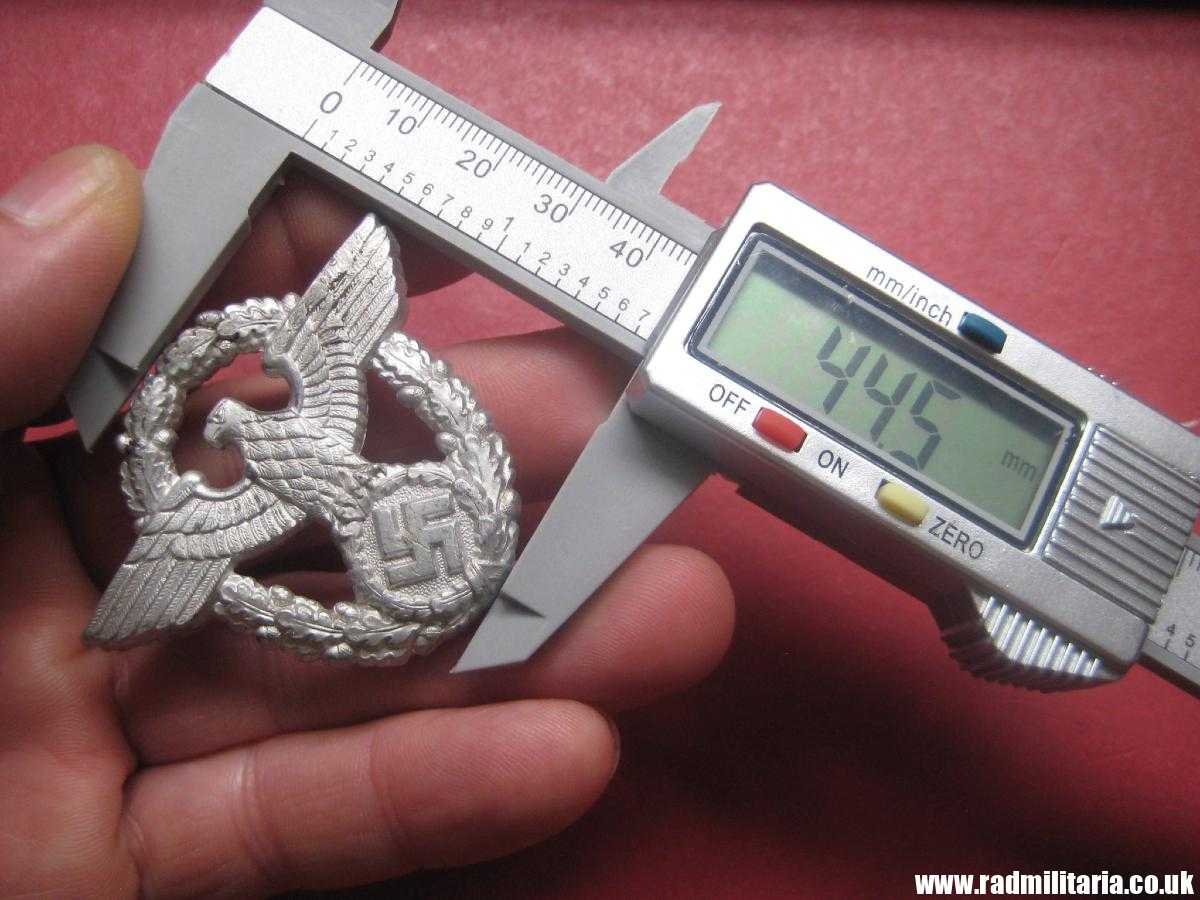 & WW2 original German EAGLE BADGE - CAP BADGE maker marks: "A" Assmann - GENDARMERIE. - Image 16