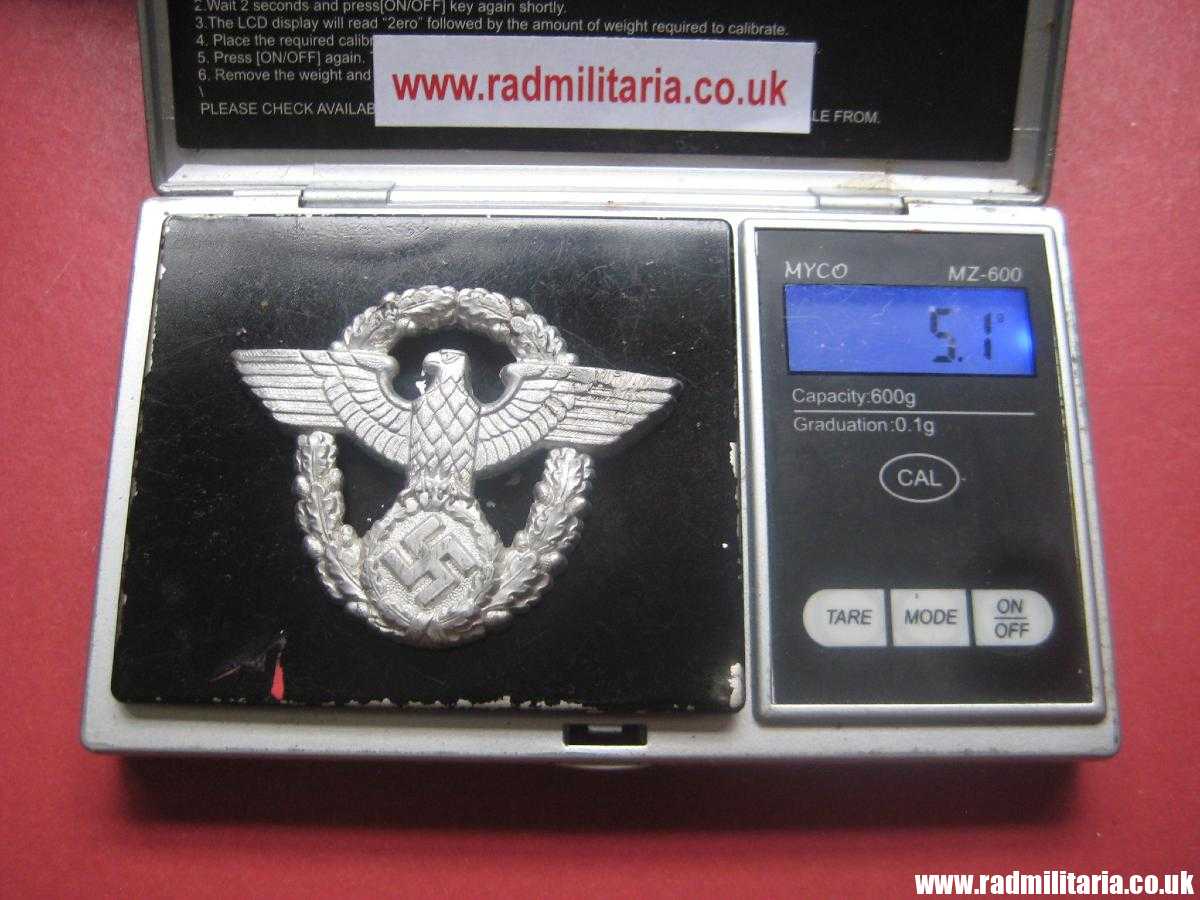 & WW2 original German EAGLE BADGE - CAP BADGE maker marks: "A" Assmann - GENDARMERIE. - Image 17