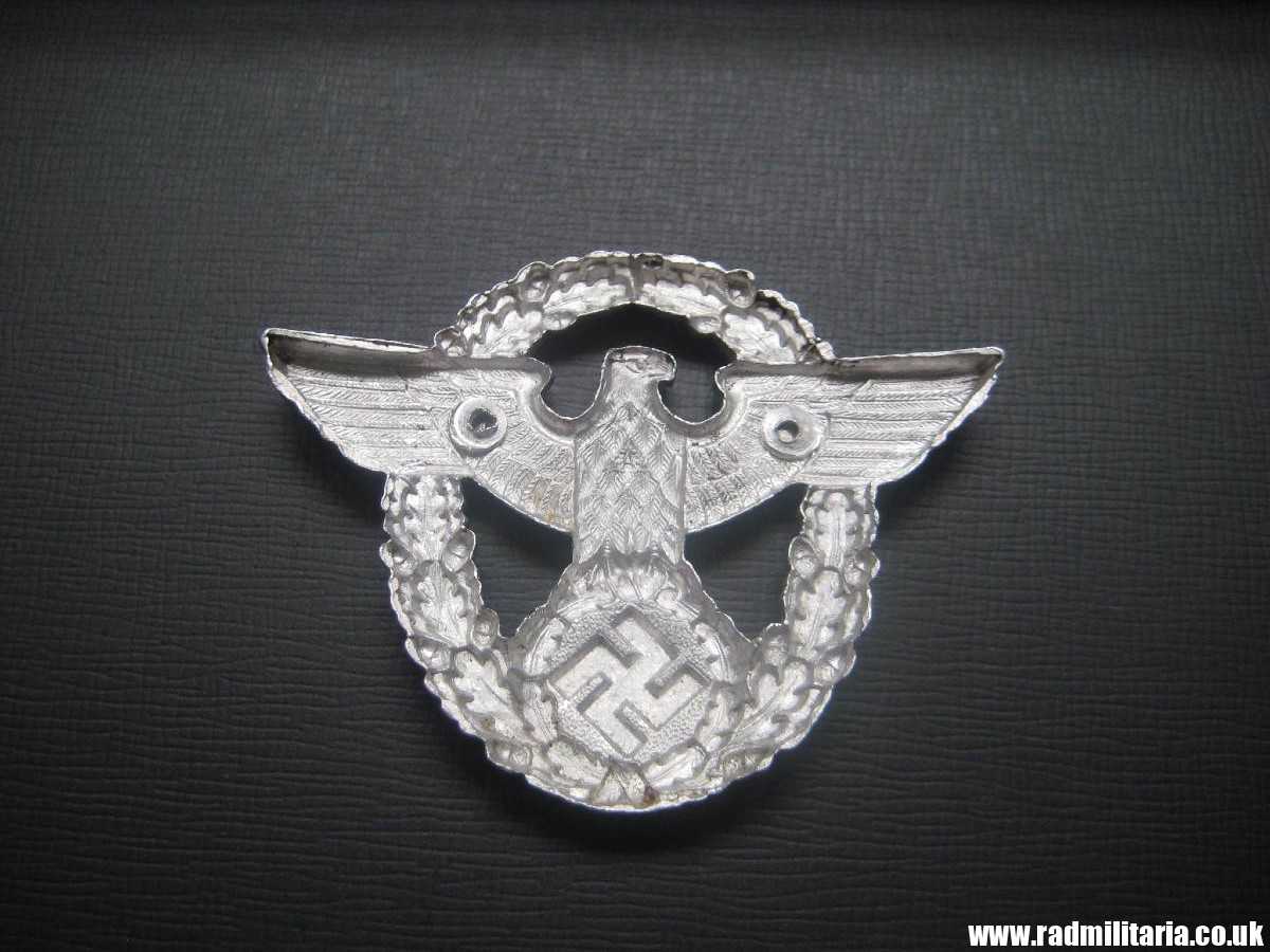 & WW2 original German EAGLE BADGE - CAP BADGE maker marks: "A" Assmann - GENDARMERIE. - Image 19