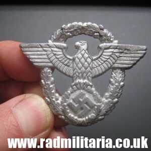 & WW2 original German EAGLE BADGE - CAP BADGE maker marks: "A" Assmann - GENDARMERIE.