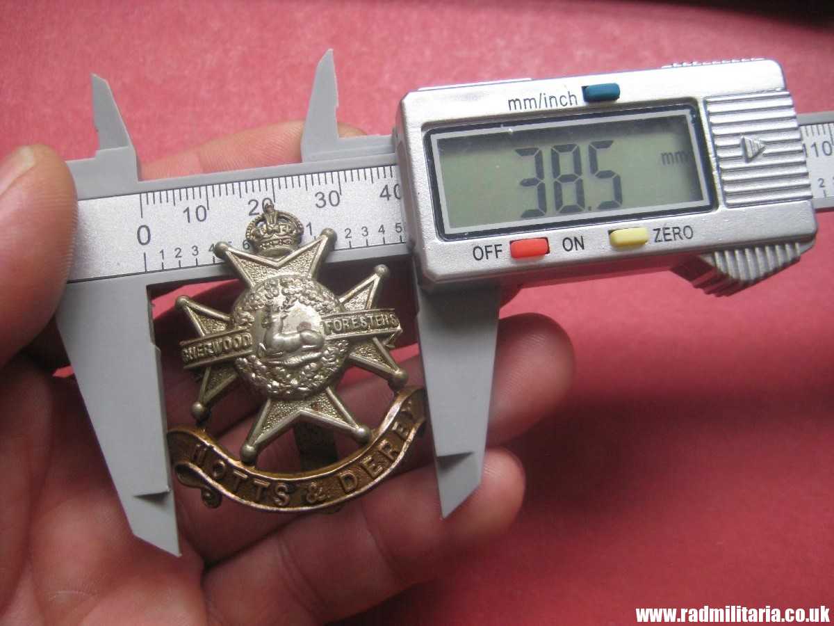 & original WW1/WW2 British CAP BADGE: Notts and Derby Regiment (Sherwood Foresters) bi-metal badge. - Image 17