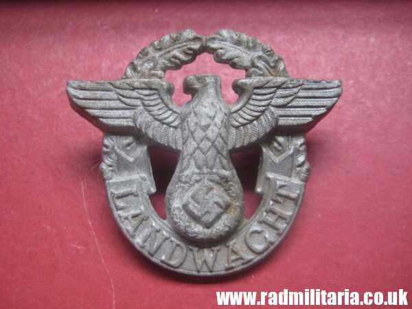& WW2 original German EAGLE BADGE – zinc GENDARMERIE cap badge ...