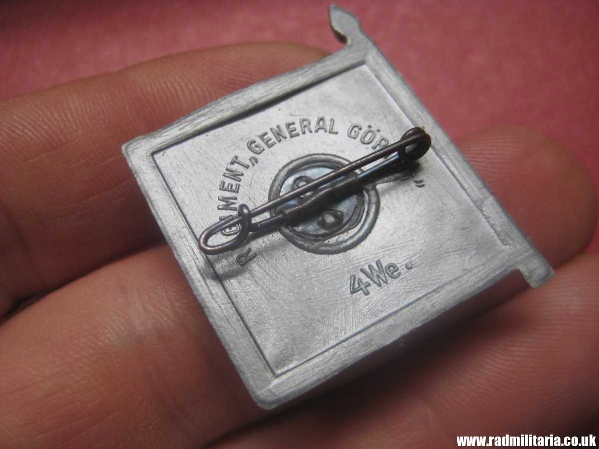 & WW2 German PLASTIC tinnie BADGE: WHW- Regiment General Goring 4 We. in very good condition. - Image 5