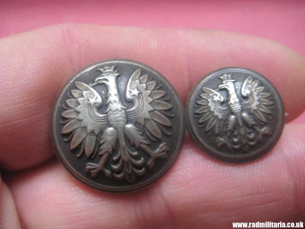 &  WW2 Polish Army BUTTONS with EAGLE a Pair, Swiss made, maker: HF Huguenin Freres, RARE !!! - Image 15