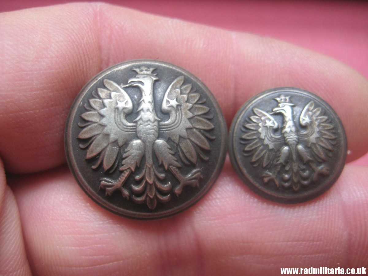 &  WW2 Polish Army BUTTONS with EAGLE a Pair, Swiss made, maker: HF Huguenin Freres, RARE !!! - Image 16