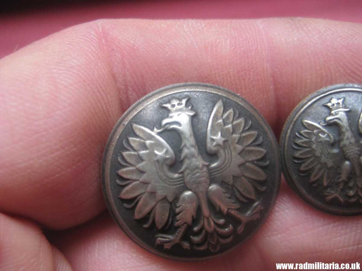 &  WW2 Polish Army BUTTONS with EAGLE a Pair, Swiss made, maker: HF Huguenin Freres, RARE !!! - Image 17