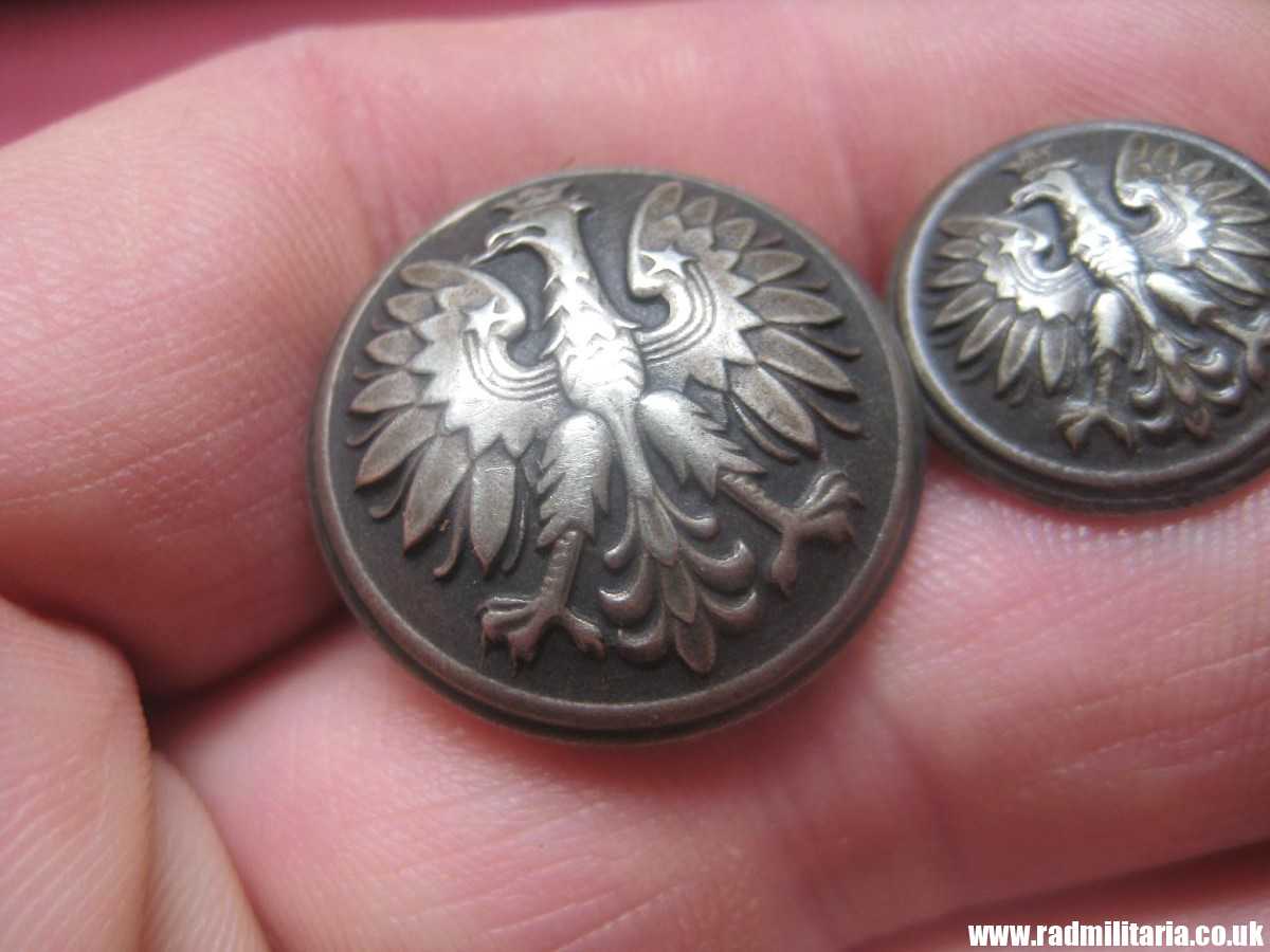 &  WW2 Polish Army BUTTONS with EAGLE a Pair, Swiss made, maker: HF Huguenin Freres, RARE !!! - Image 18